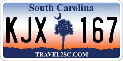 SC license plate KJX167