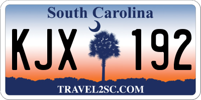 SC license plate KJX192