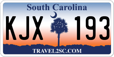 SC license plate KJX193