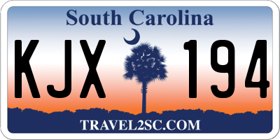 SC license plate KJX194