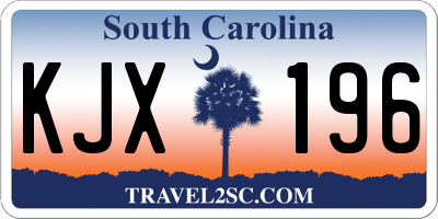 SC license plate KJX196