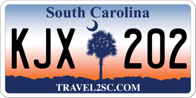 SC license plate KJX202