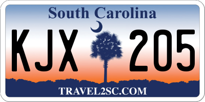 SC license plate KJX205