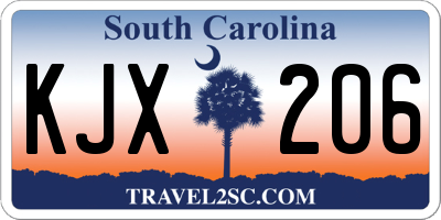 SC license plate KJX206