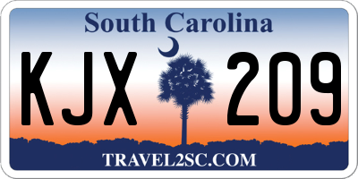 SC license plate KJX209