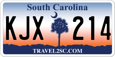 SC license plate KJX214