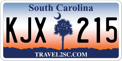 SC license plate KJX215
