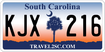 SC license plate KJX216