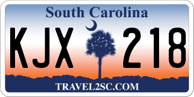SC license plate KJX218