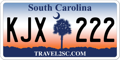 SC license plate KJX222