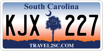 SC license plate KJX227