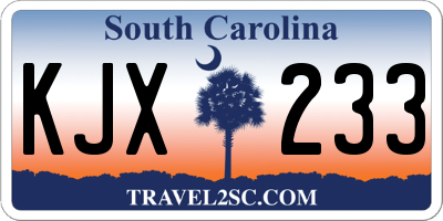 SC license plate KJX233