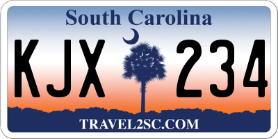 SC license plate KJX234