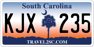 SC license plate KJX235