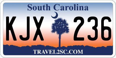 SC license plate KJX236