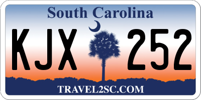 SC license plate KJX252