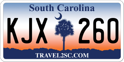 SC license plate KJX260