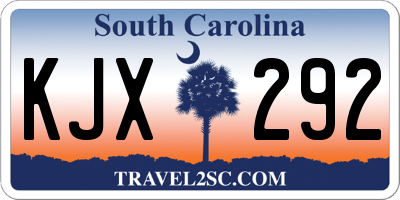 SC license plate KJX292
