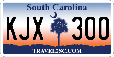 SC license plate KJX300