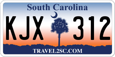 SC license plate KJX312