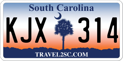SC license plate KJX314