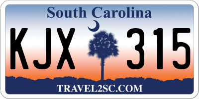 SC license plate KJX315