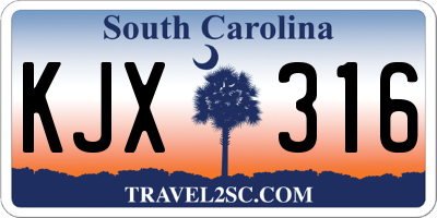 SC license plate KJX316