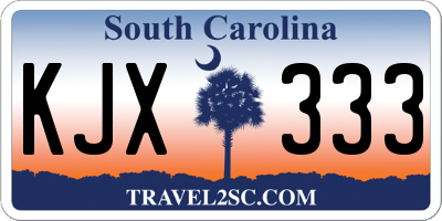 SC license plate KJX333