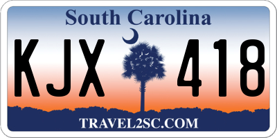 SC license plate KJX418