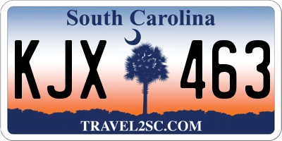 SC license plate KJX463