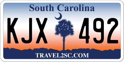 SC license plate KJX492