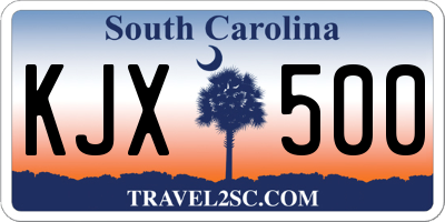 SC license plate KJX500