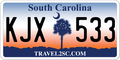SC license plate KJX533