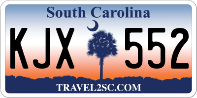SC license plate KJX552