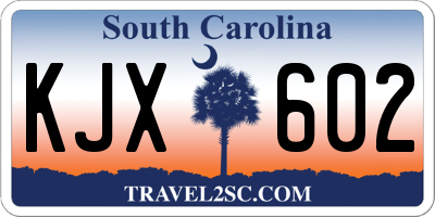 SC license plate KJX602