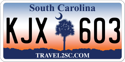 SC license plate KJX603