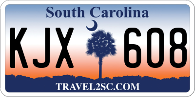 SC license plate KJX608