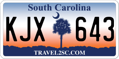 SC license plate KJX643