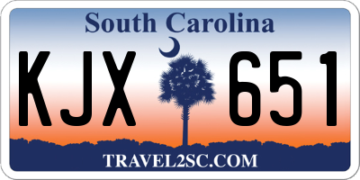 SC license plate KJX651