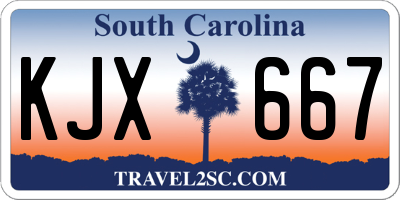 SC license plate KJX667