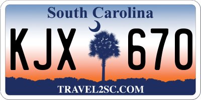 SC license plate KJX670