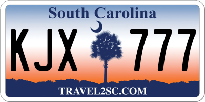 SC license plate KJX777