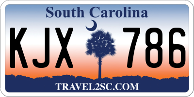 SC license plate KJX786