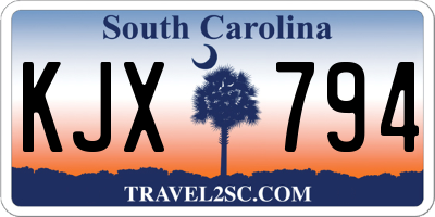 SC license plate KJX794