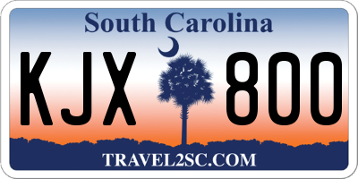 SC license plate KJX800