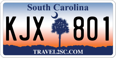 SC license plate KJX801