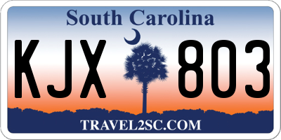 SC license plate KJX803