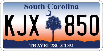 SC license plate KJX850