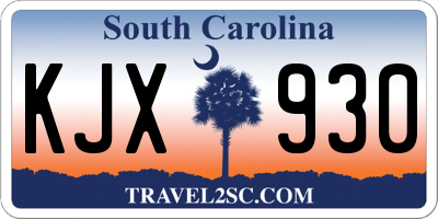 SC license plate KJX930