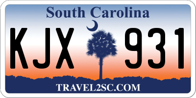 SC license plate KJX931